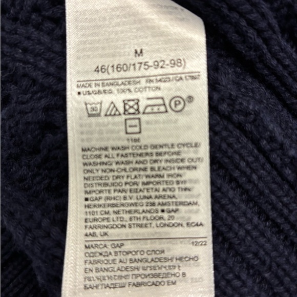 Gap Navy Cotton Knit Cardigan Size Medium - Picture 5 of 6